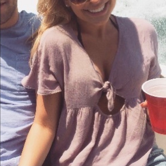 Urban Outfitters Front-Tie Blouse - Picture 2 of 2